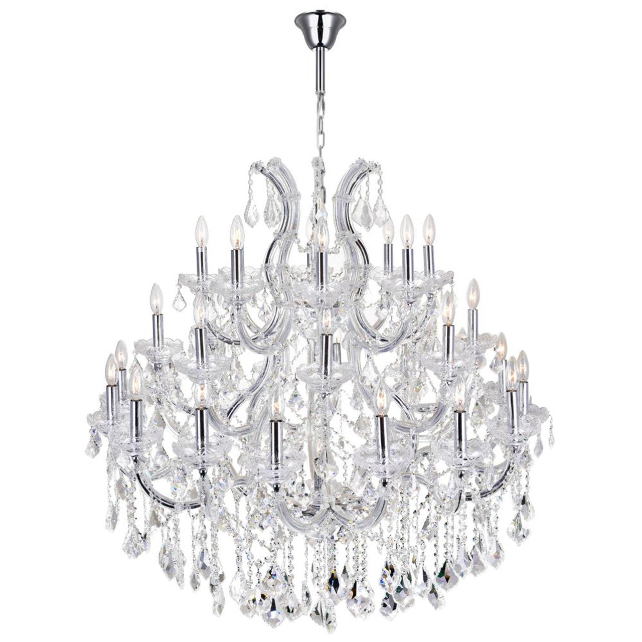Chrome Metal chandelier - Nysa Gleam for dining room view 2
