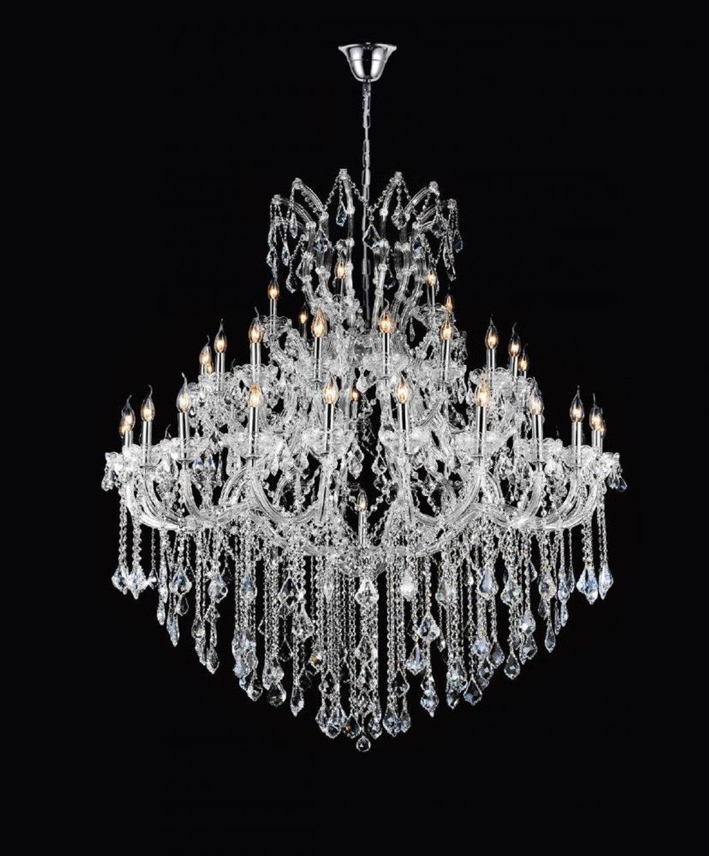 Clear Metal chandelier - Paloma Gleam for dining room view 1