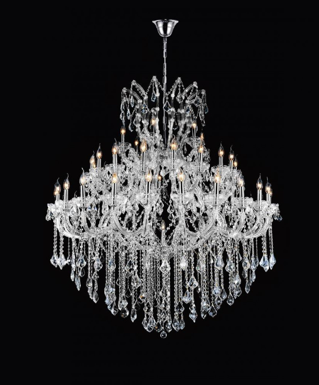 Clear Metal chandelier - Paloma Gleam for dining room view 1