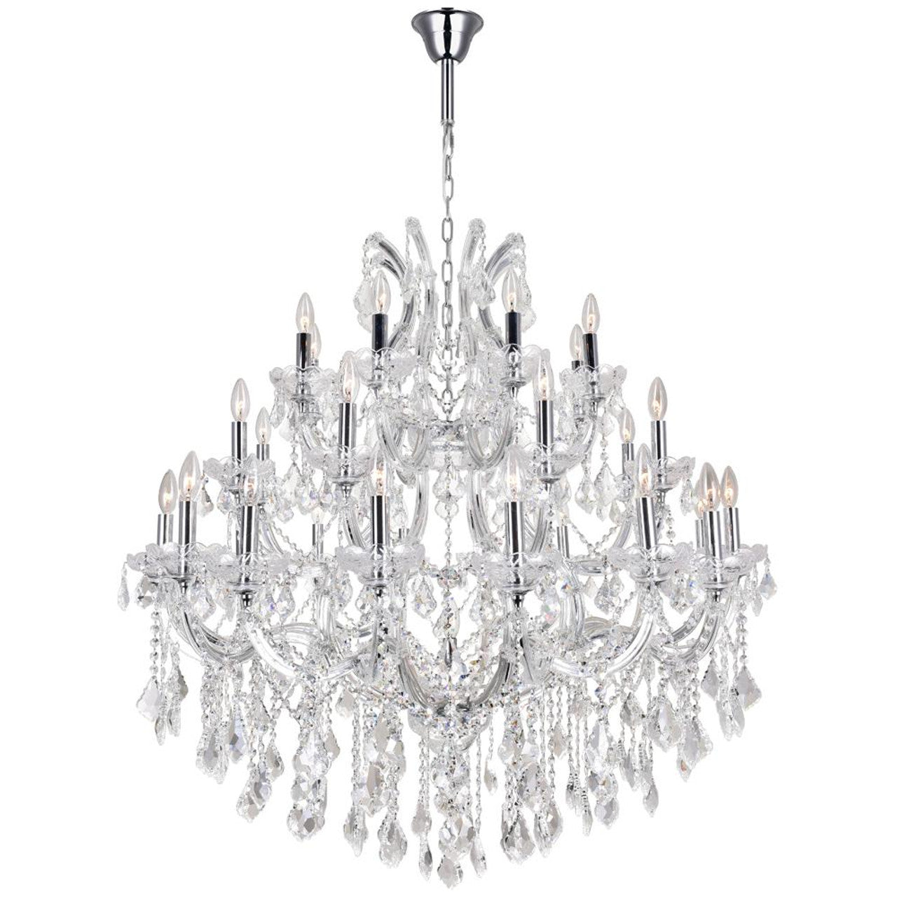 Chrome Metal chandelier - Nysa Gleam for dining room view 1