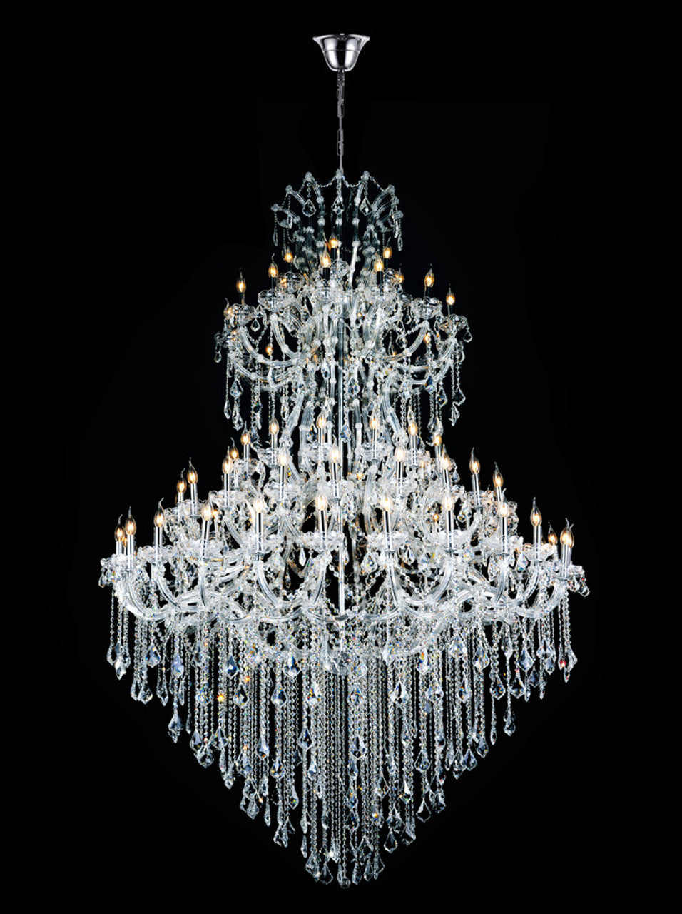 Chrome Crystal chandelier - Linnea Gleam for dining room view 3