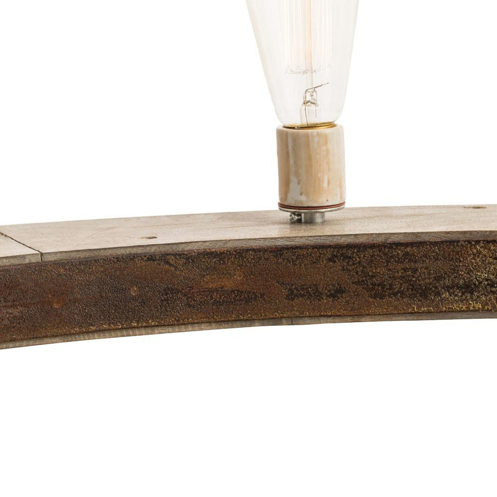Clear Wood Round chandelier - Celeste Point for dining room view 4