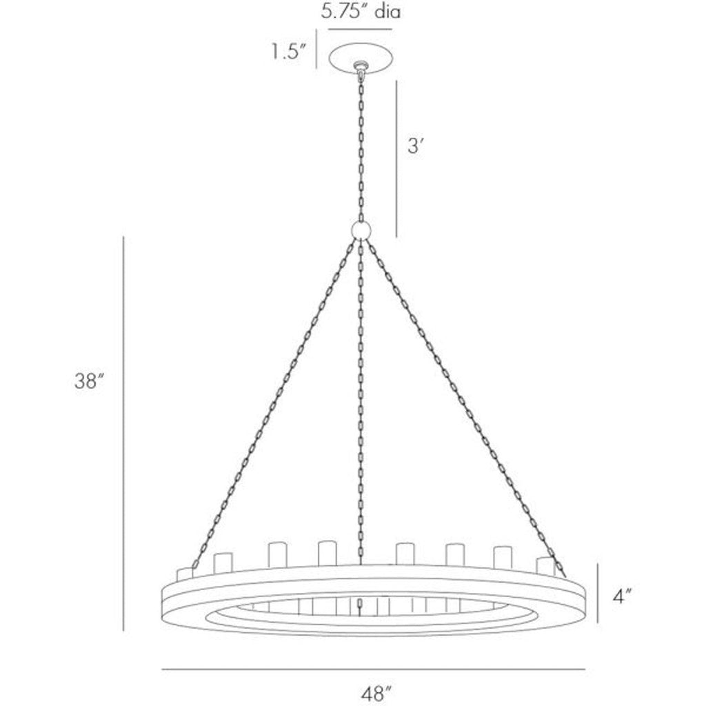 Clear Wood Round chandelier - Celeste Point for dining room view 2