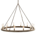 Clear Wood Round chandelier - Celeste Point for dining room view 1