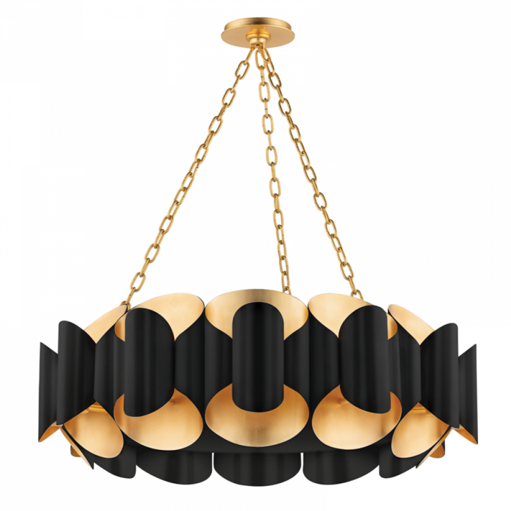 Polished Nickel Glass Linear chandelier - Gilda Meadow for dining room view 2
