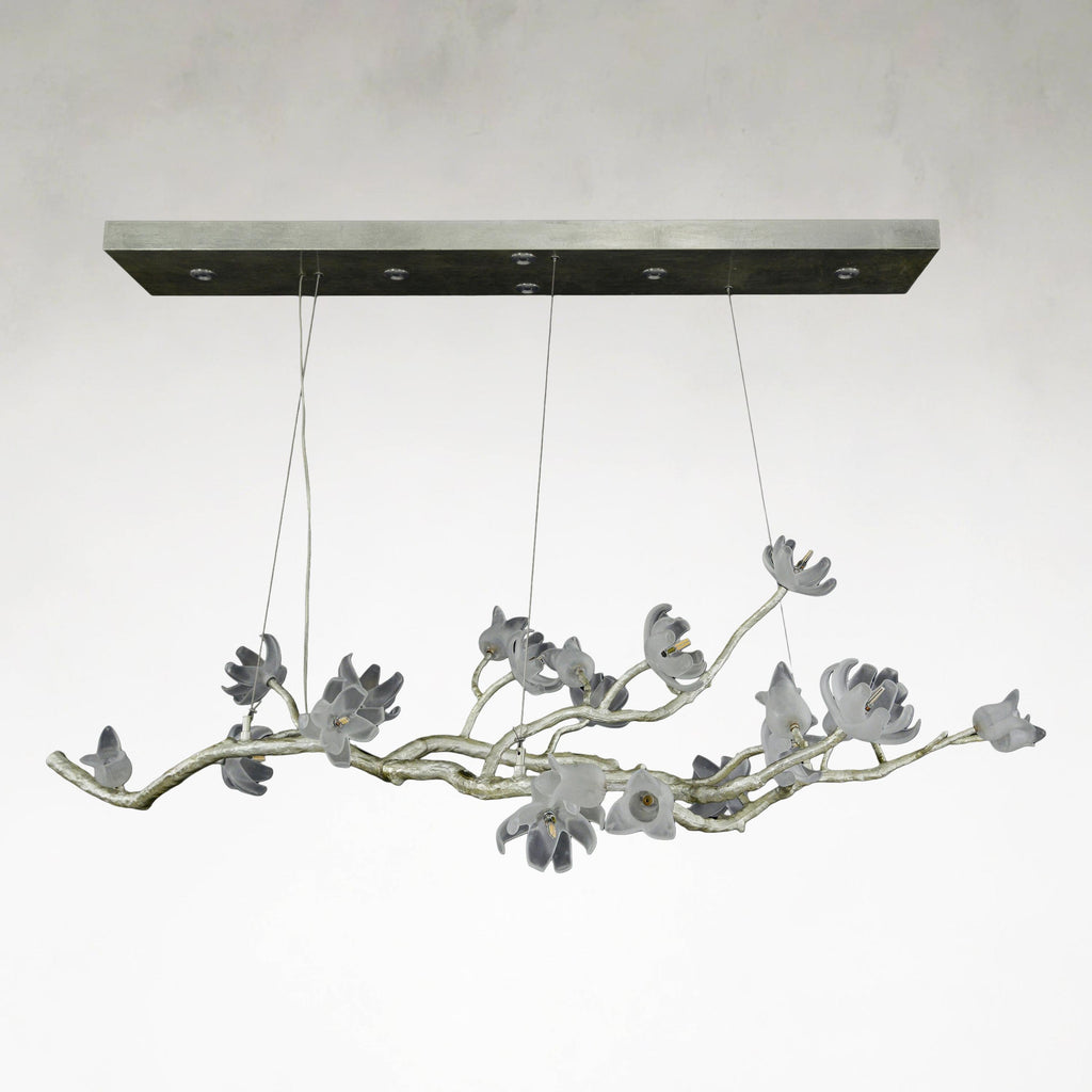 Silver Acrylic chandelier - Elara Ray for dining room view 3