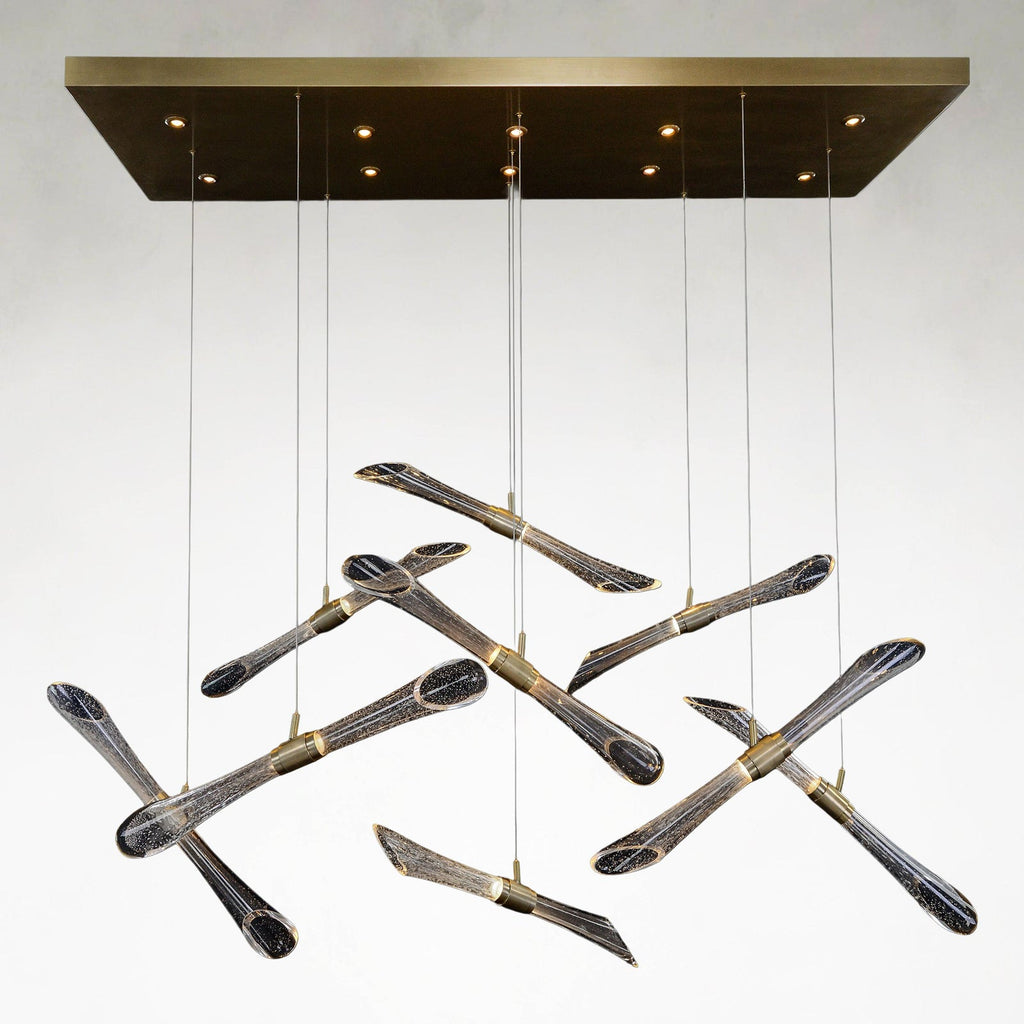 Crystal Linear chandelier - Nova Ray for dining room view 1