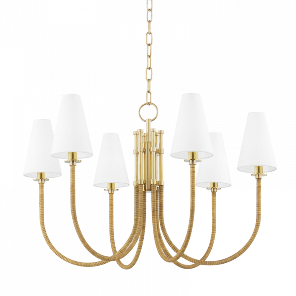 Brass Glass Round chandelier - Sable Meadow for dining room view 2