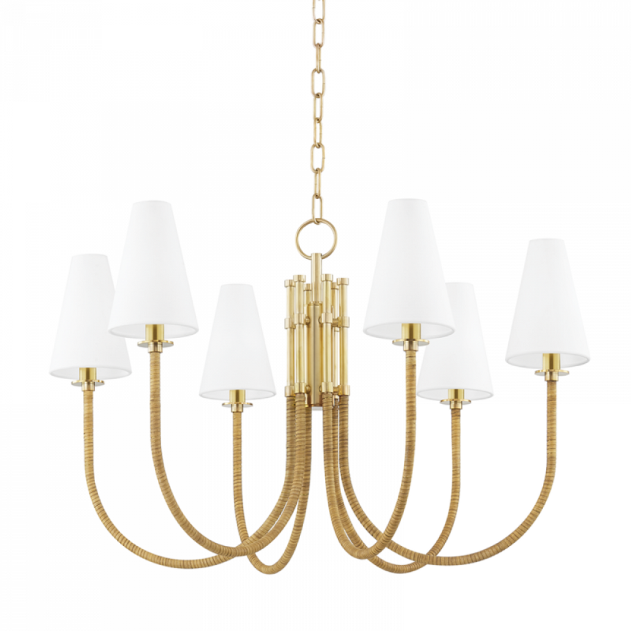Brass Glass Round chandelier - Sable Meadow for dining room view 2