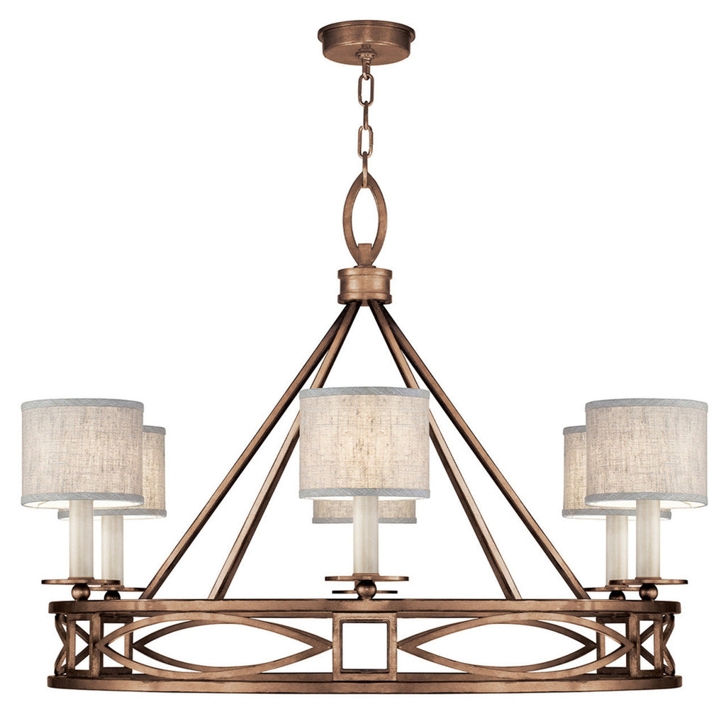 Bronze Glass Candle chandelier - Opal Ray for dining room view 1