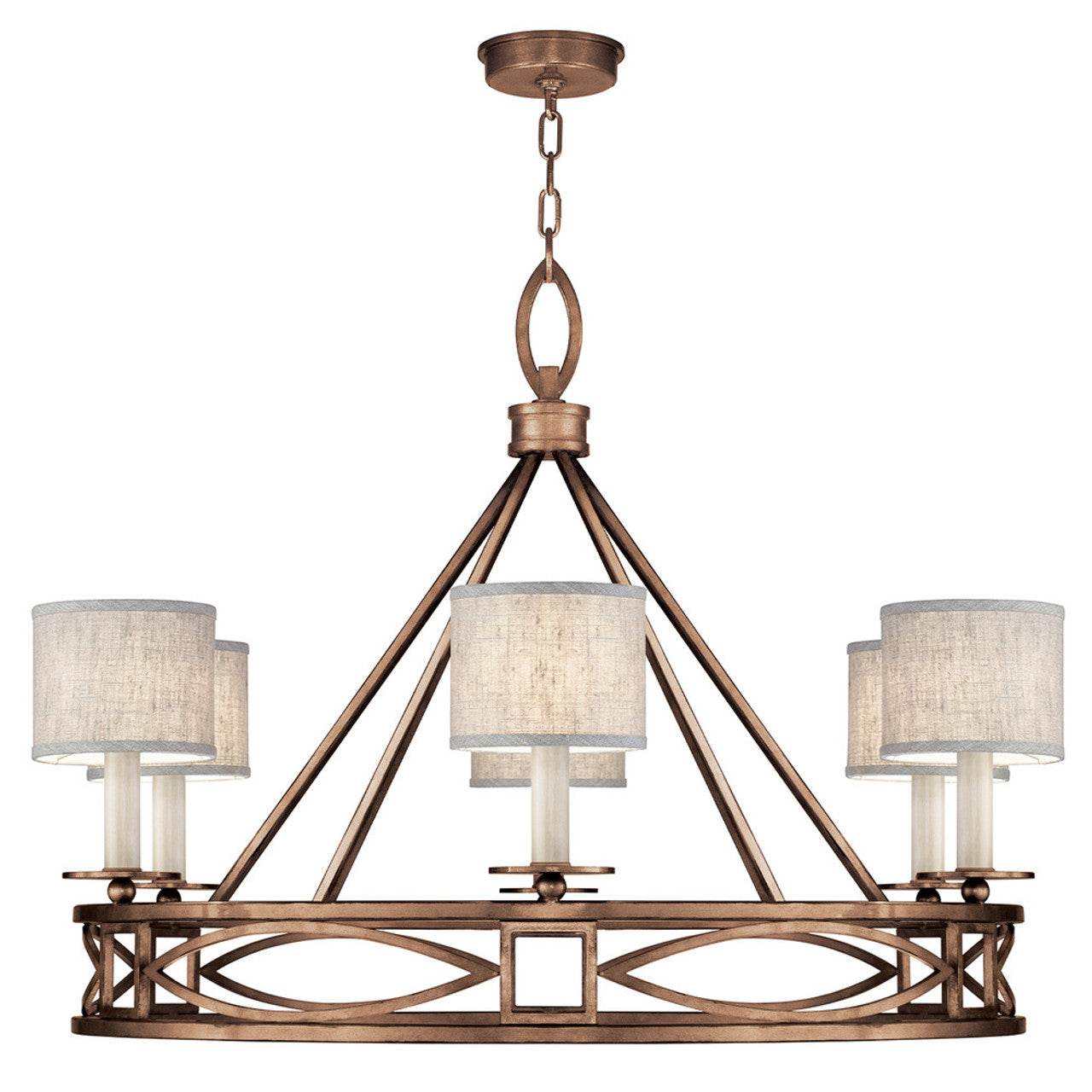Bronze Glass Candle chandelier - Opal Ray for dining room view 1