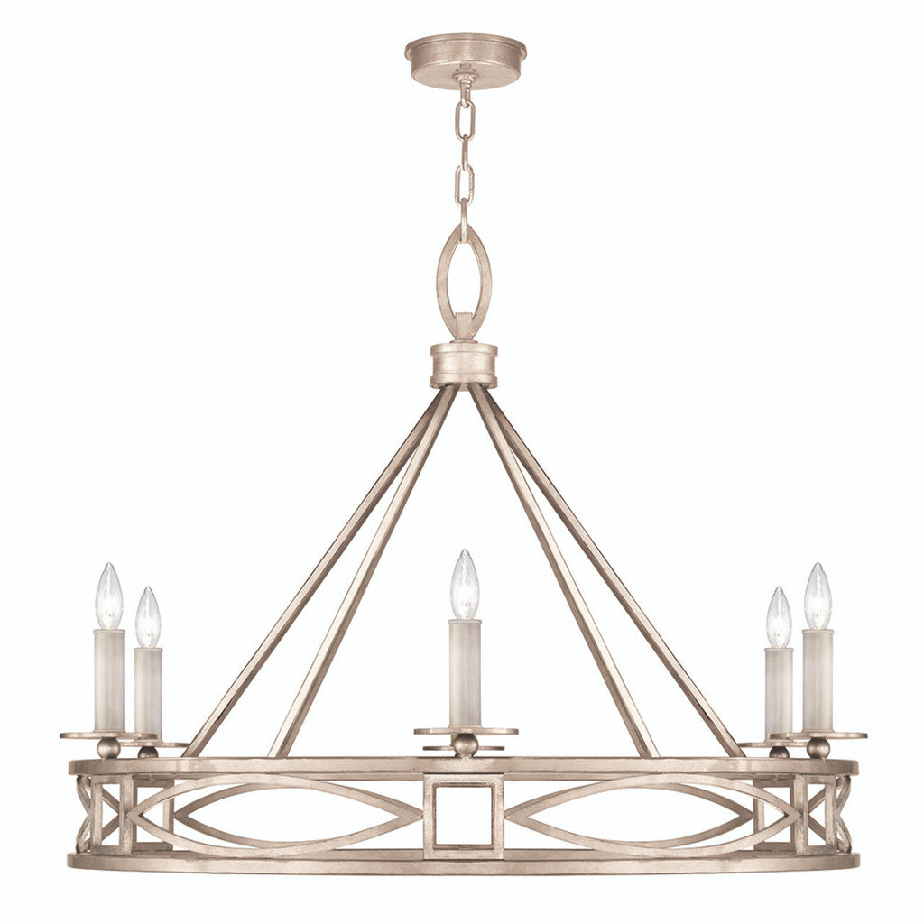 Bronze Glass Candle chandelier - Opal Ray for dining room view 2