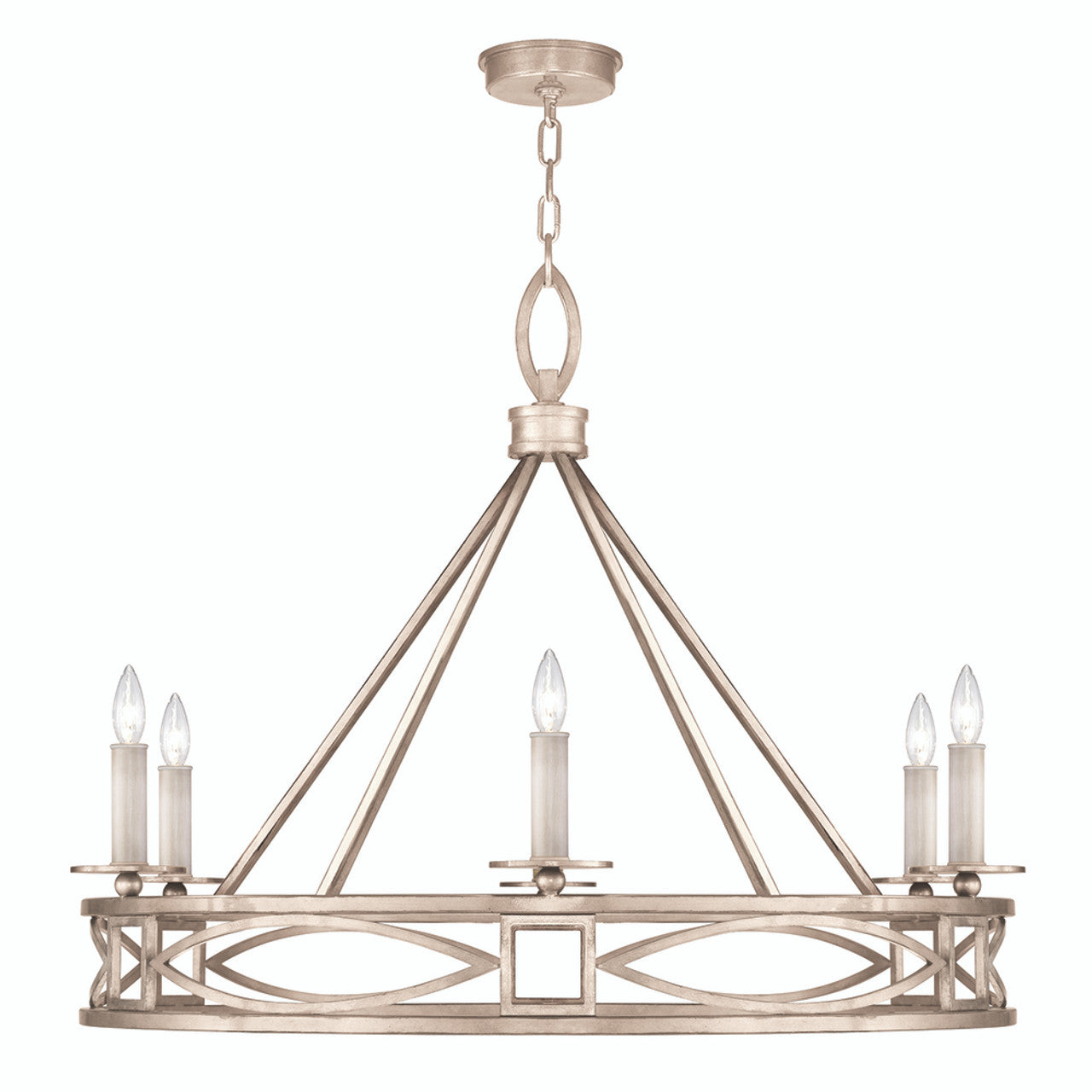 Bronze Glass Candle chandelier - Opal Ray for dining room view 2