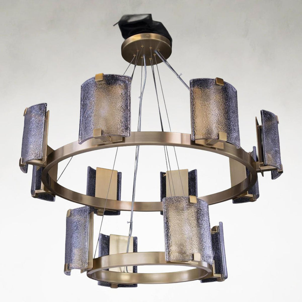 Clear Acrylic Tiered chandelier - Briar Stone for dining room view 1