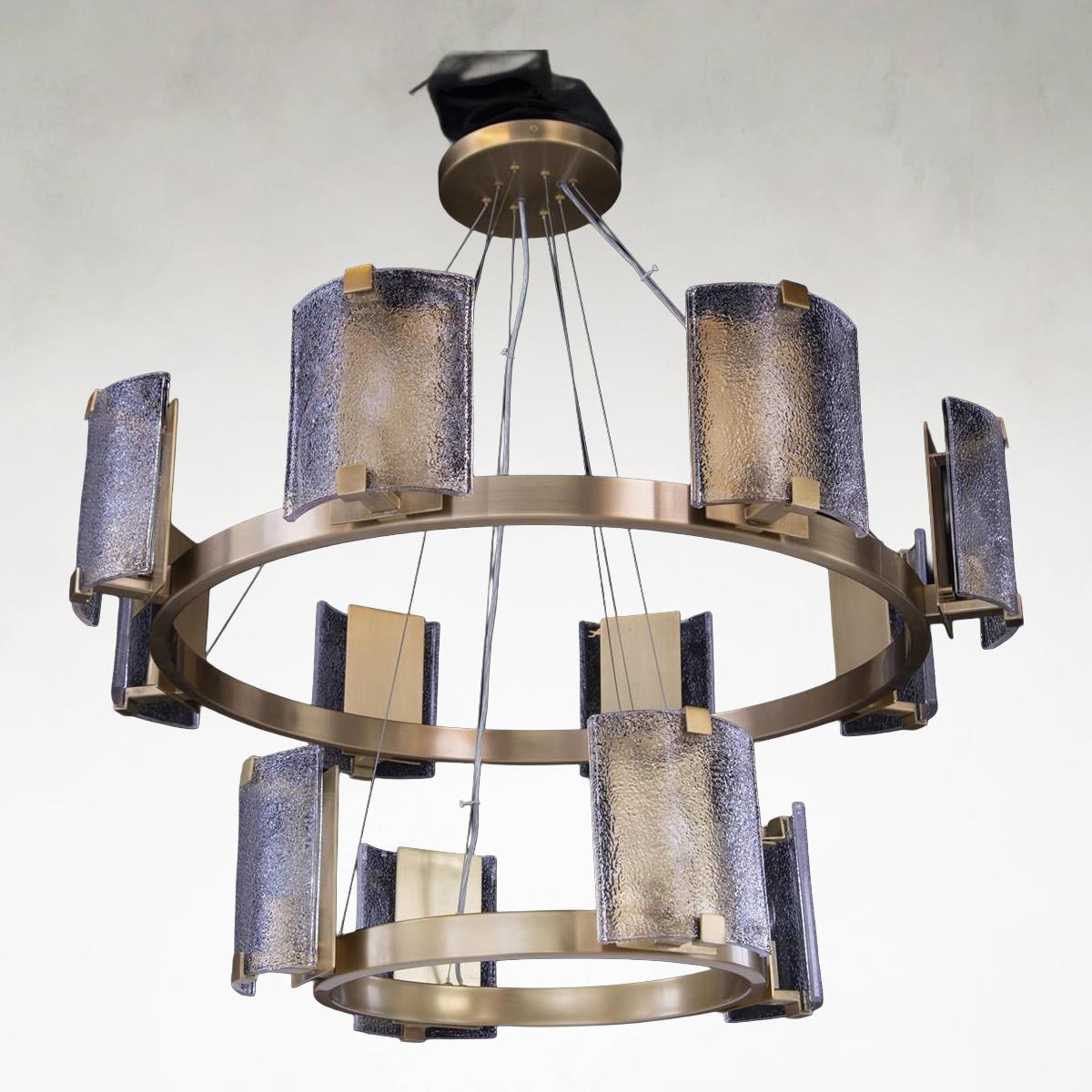 Clear Acrylic Tiered chandelier - Briar Stone for dining room view 1