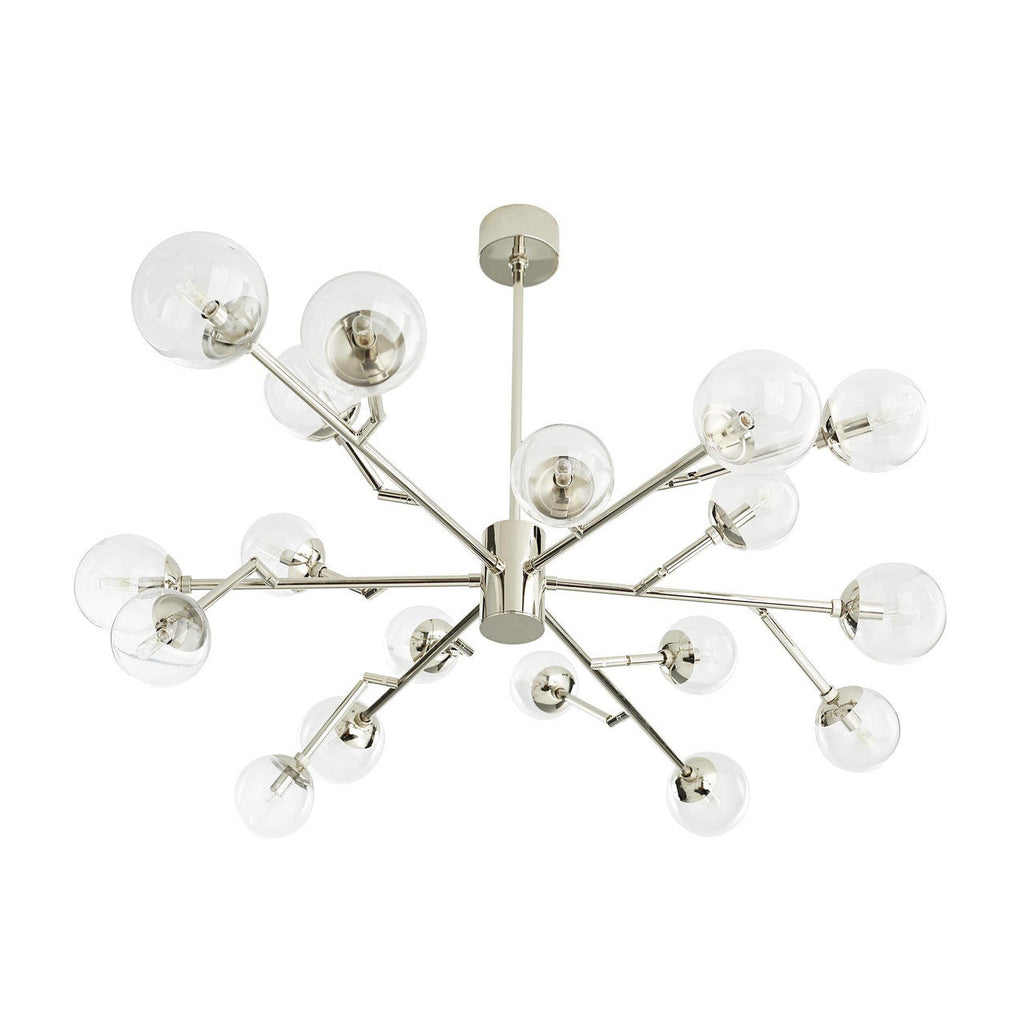 Polished Nickel Glass Round chandelier - Orion Point for dining room view 4