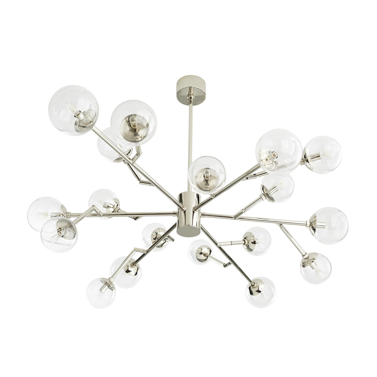 Polished Nickel Glass Round chandelier - Orion Point for dining room view 4