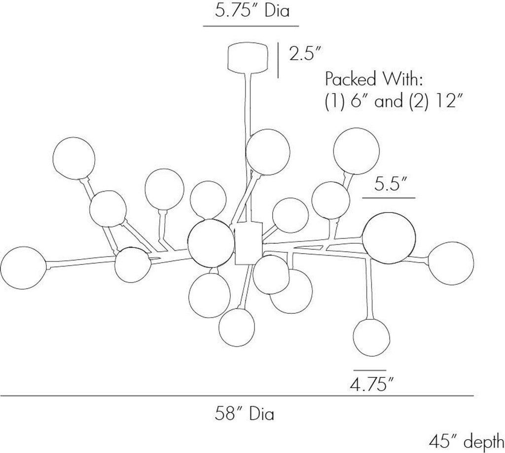 Polished Nickel Glass Round chandelier - Orion Point for dining room view 2