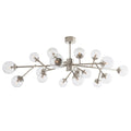 Polished Nickel Glass Round chandelier - Orion Point for dining room view 1