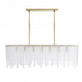 Antique Brass Glass Linear chandelier - Lumen Peak for dining room view 1
