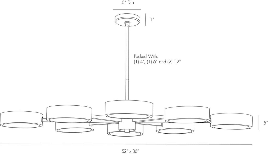 Black Glass Candle chandelier - Nova Point for dining room view 2