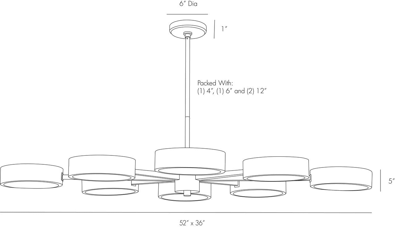 Black Glass Candle chandelier - Nova Point for dining room view 2