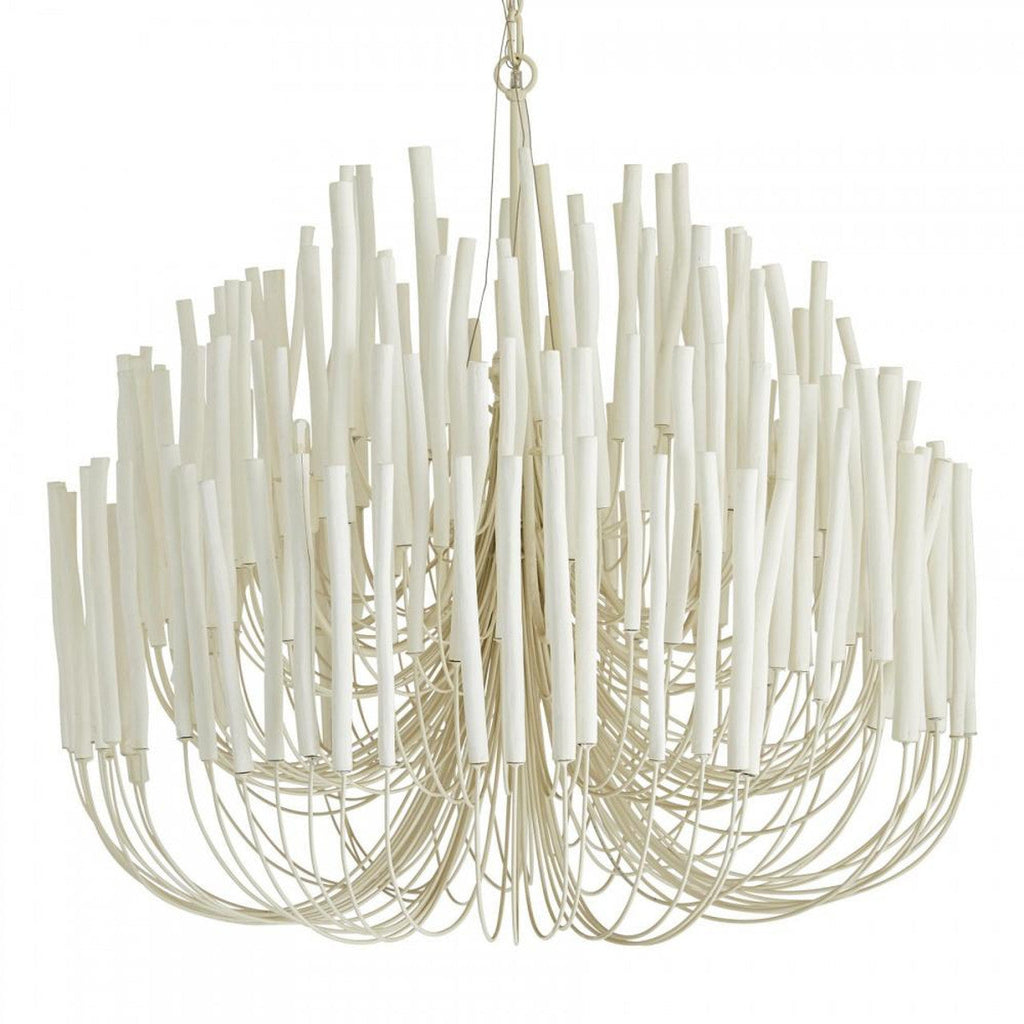 White Wood chandelier - Winslow Peak for dining room view 1