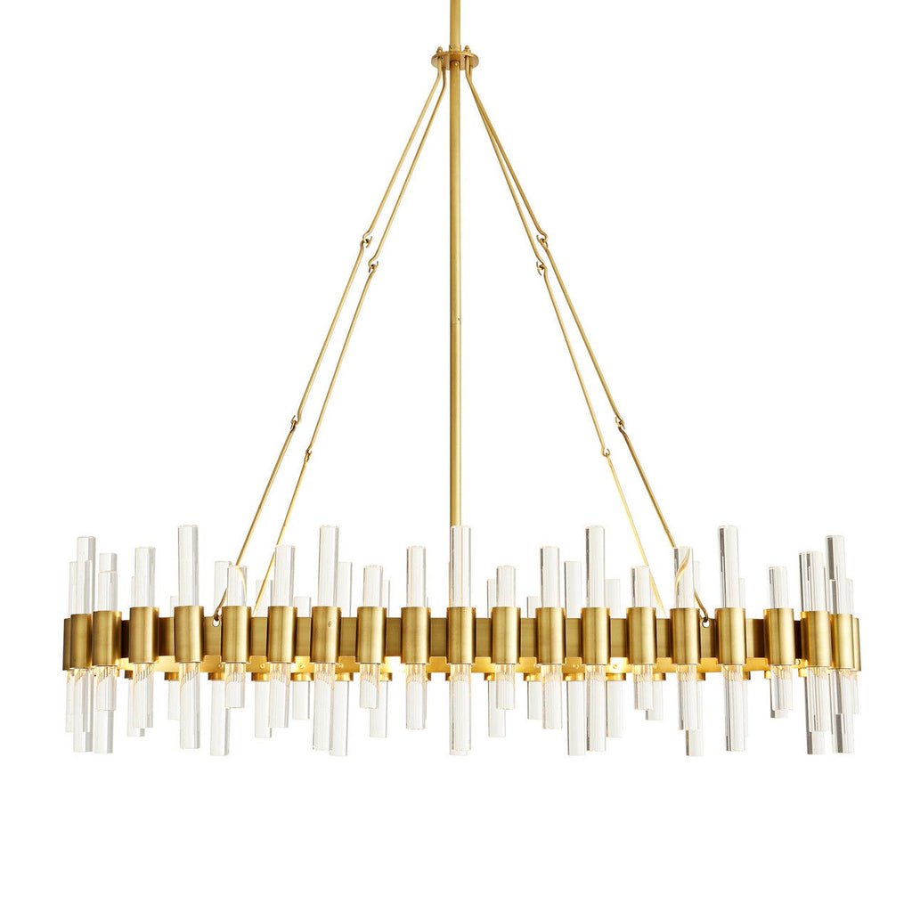 Antique Brass Acrylic Candle chandelier - Iris Point for dining room view 3
