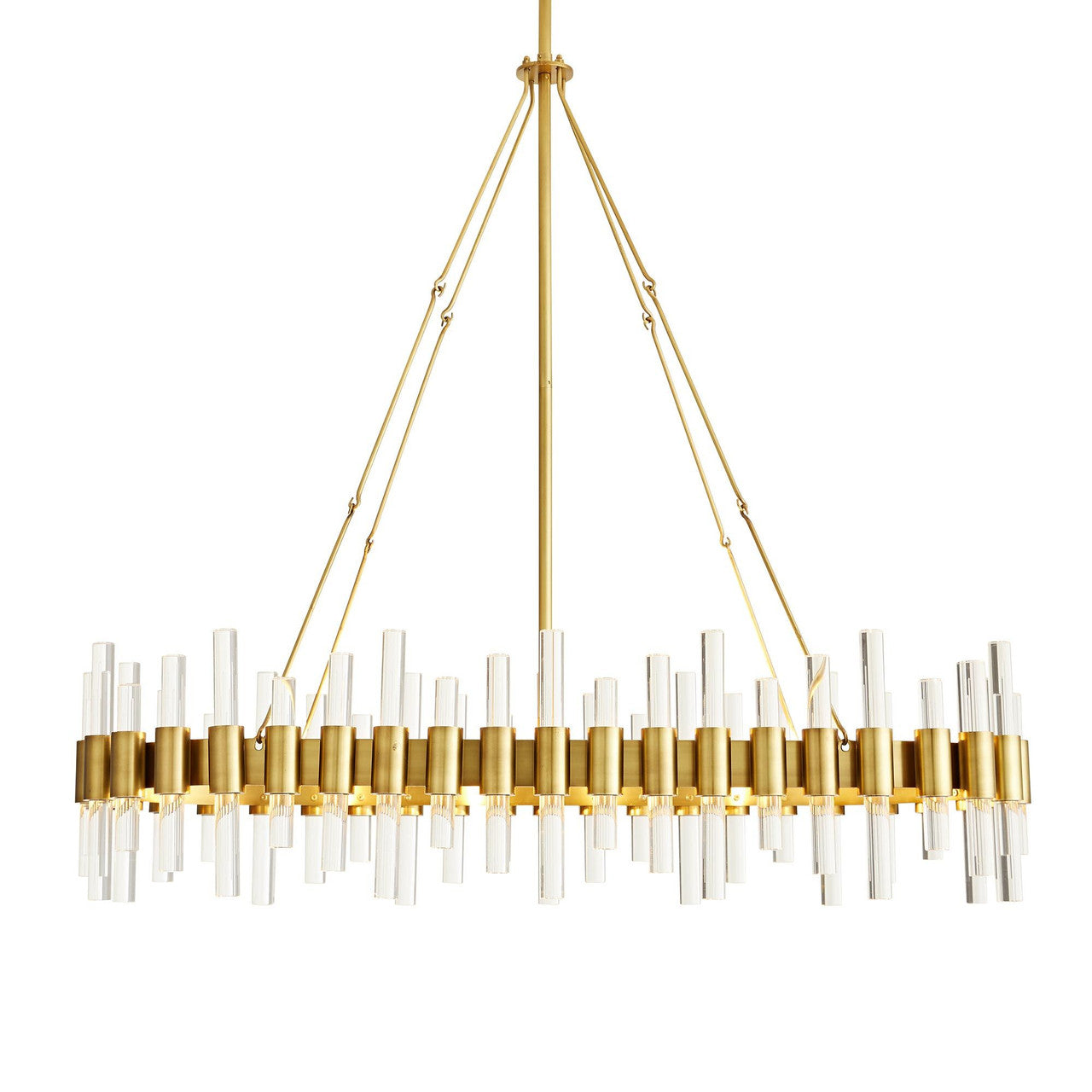 Antique Brass Acrylic Candle chandelier - Iris Point for dining room view 3