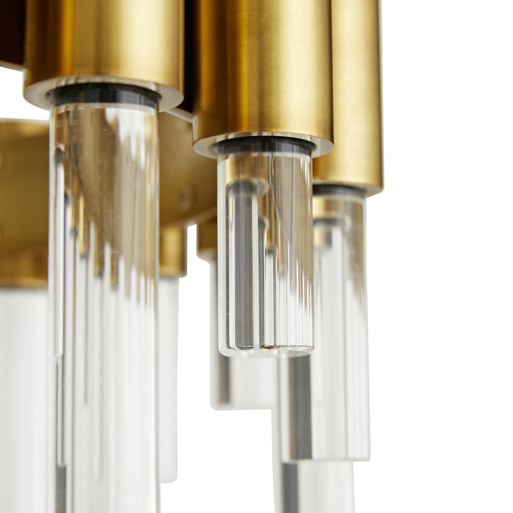 Antique Brass Acrylic Candle chandelier - Iris Point for dining room view 4