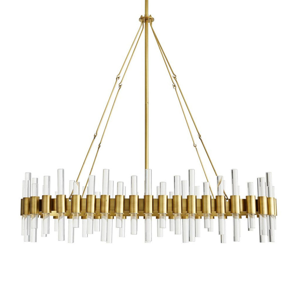 Antique Brass Acrylic Candle chandelier - Iris Point for dining room view 1