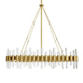 Antique Brass Acrylic Candle chandelier - Iris Point for dining room view 1