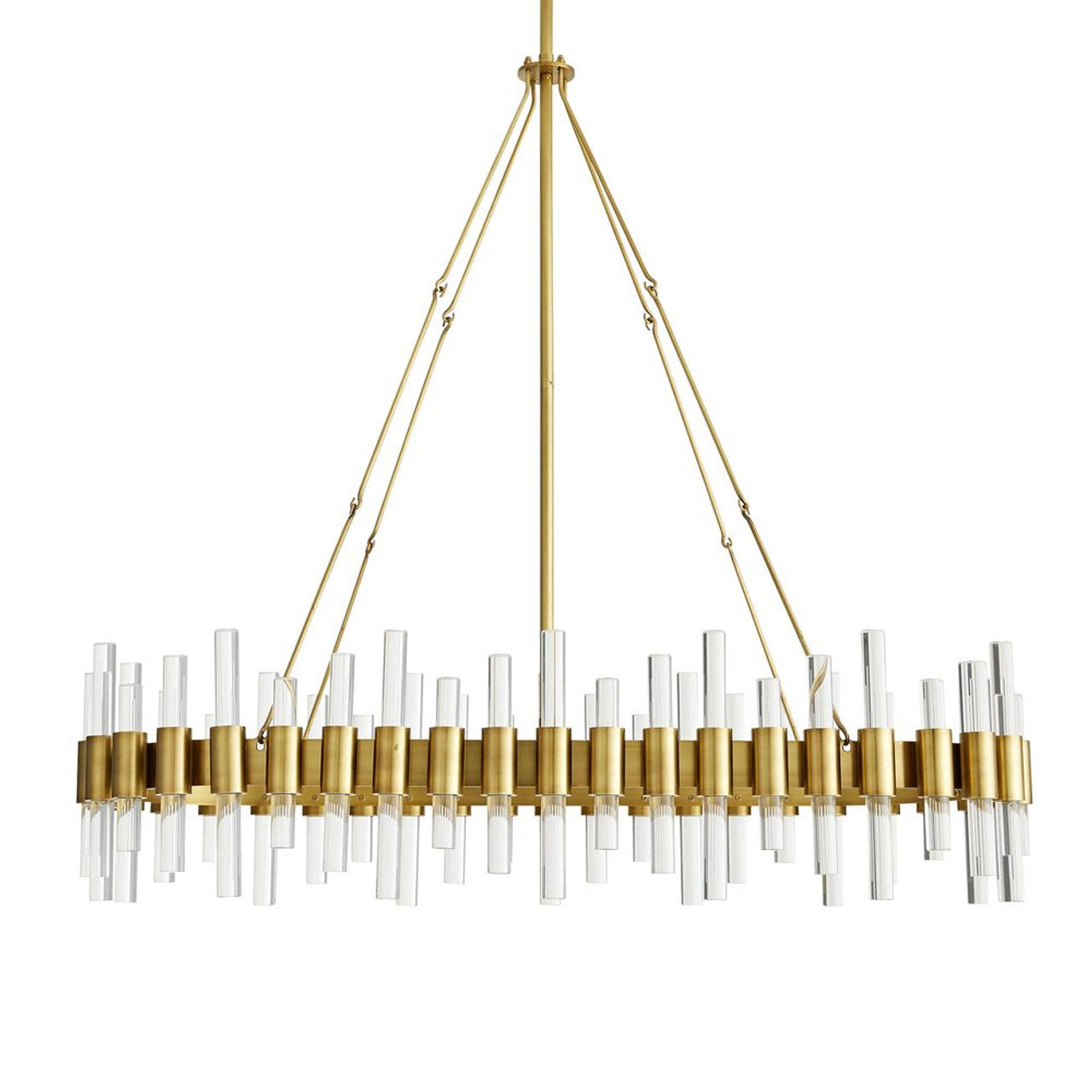 Antique Brass Acrylic Candle chandelier - Iris Point for dining room view 1