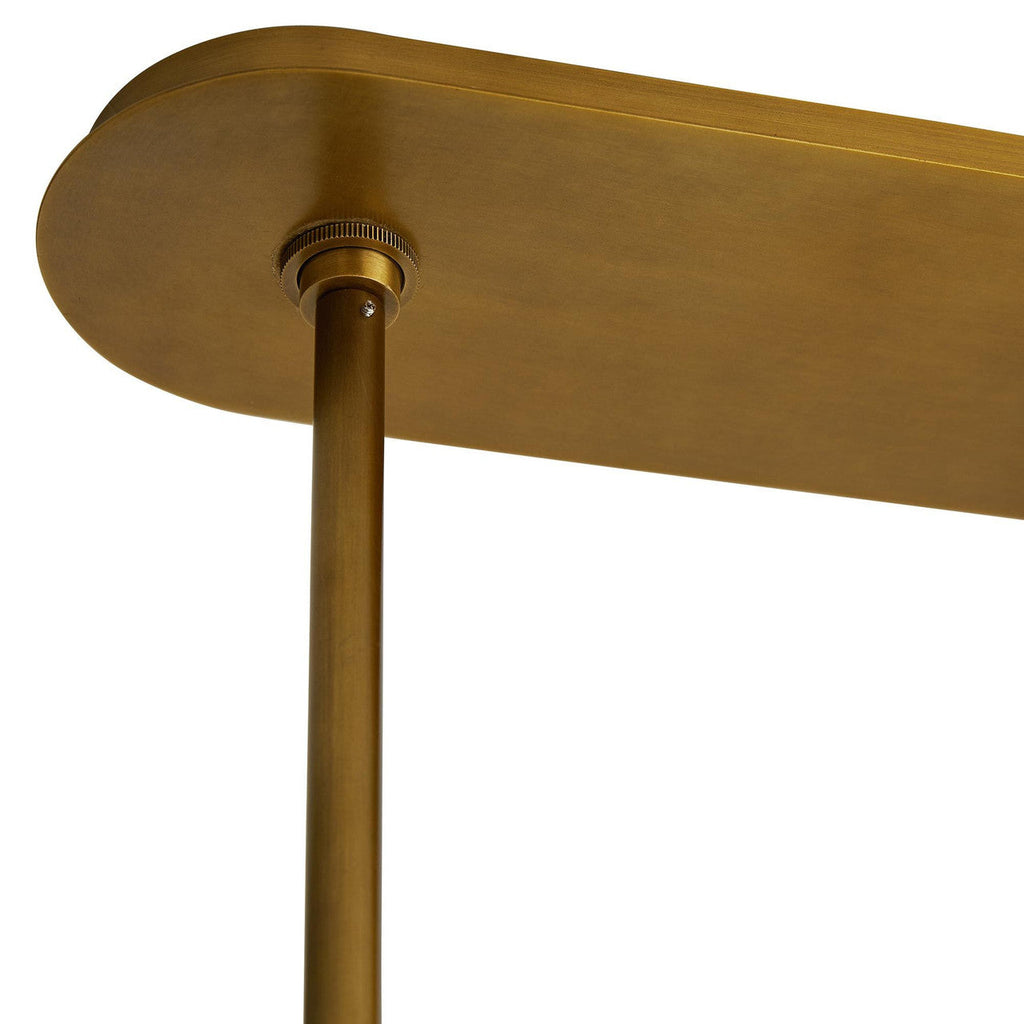 Antique Brass Glass Linear chandelier - Ottilie Meadow for dining room view 9