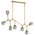 Antique Brass Glass Linear chandelier - Ottilie Meadow for dining room view 1