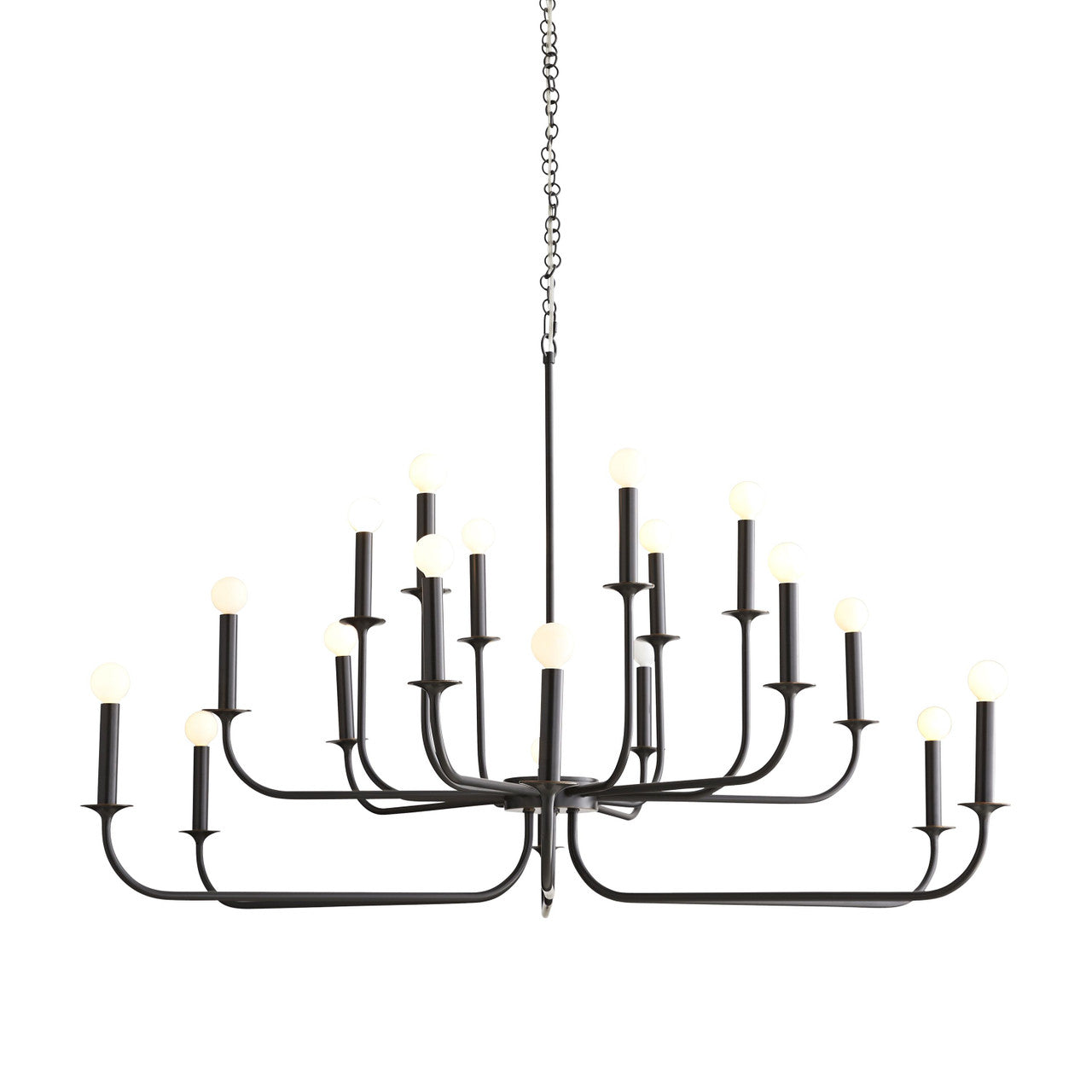 Clear Steel Candle chandelier - Arden Point for dining room view 3