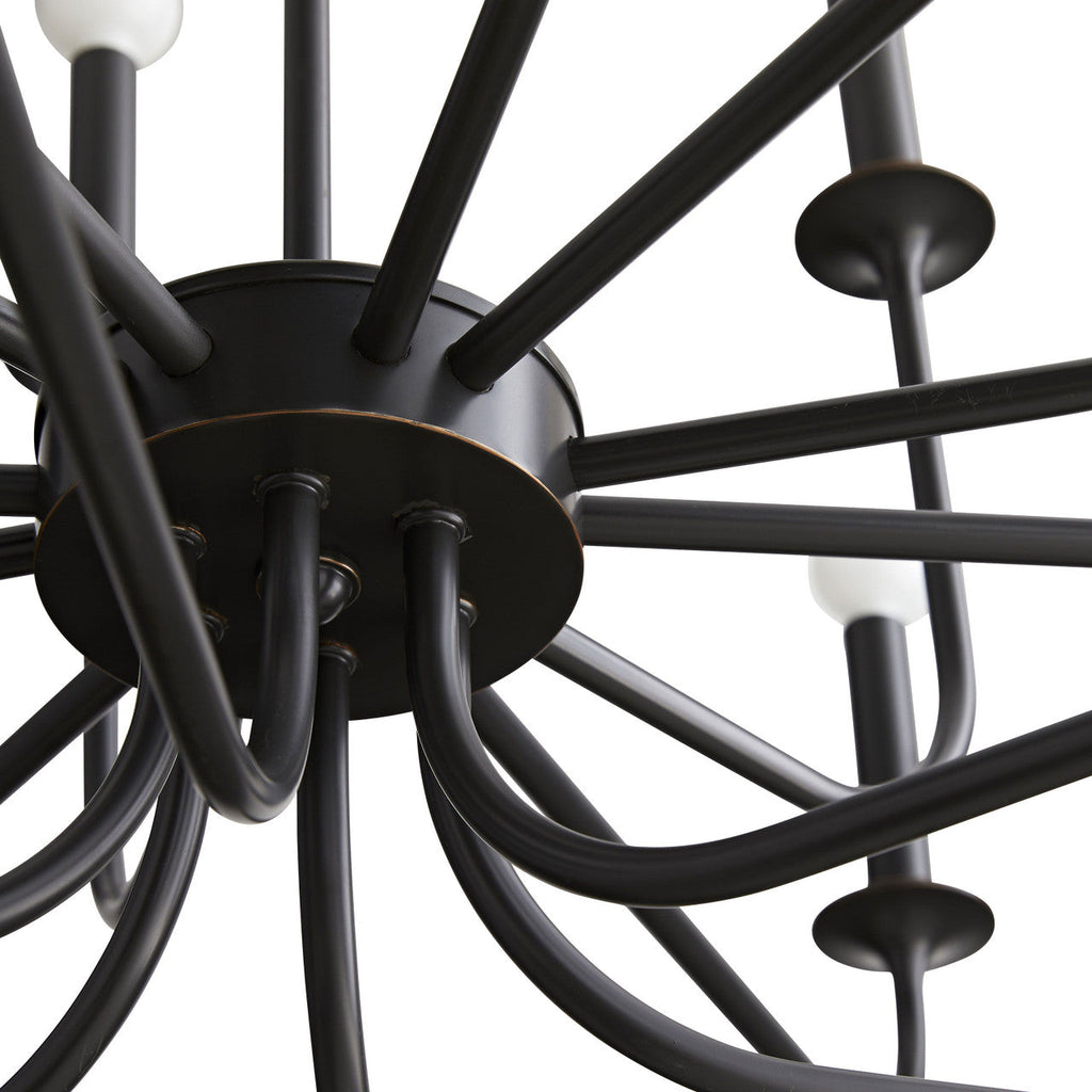 Clear Steel Candle chandelier - Arden Point for dining room view 4