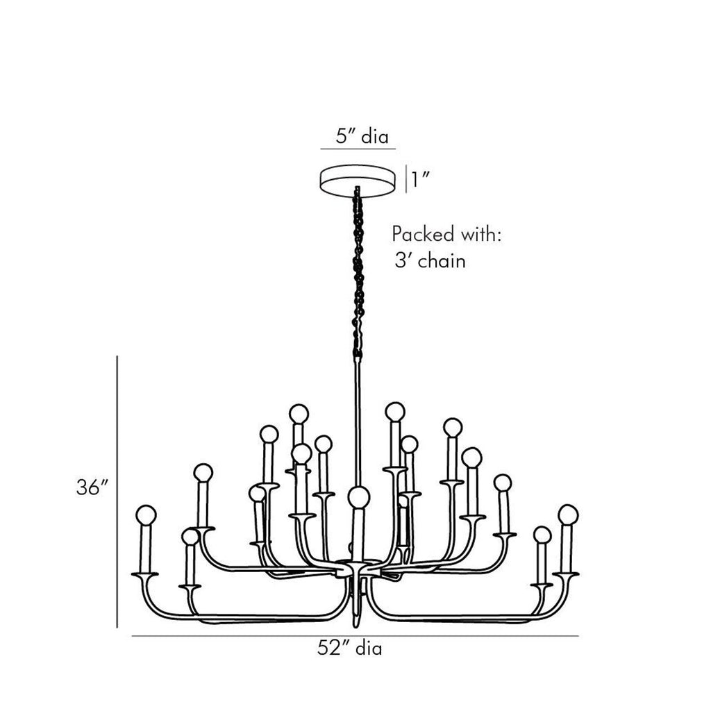 Clear Steel Candle chandelier - Arden Point for dining room view 2