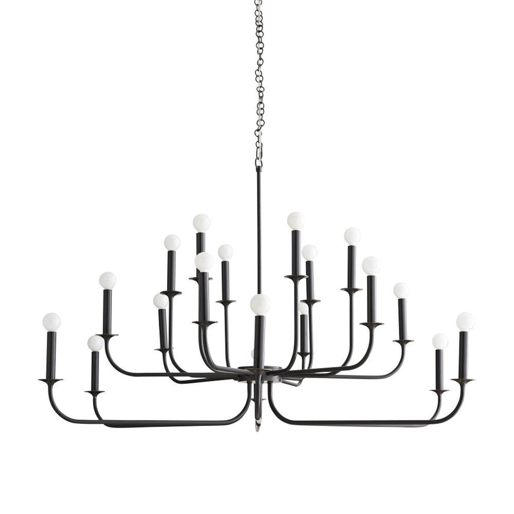Clear Steel Candle chandelier - Arden Point for dining room view 1
