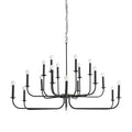 Clear Steel Candle chandelier - Arden Point for dining room view 1