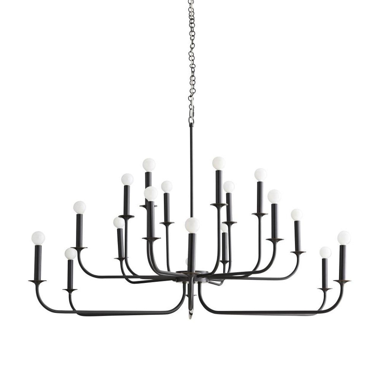 Clear Steel Candle chandelier - Arden Point for dining room view 1