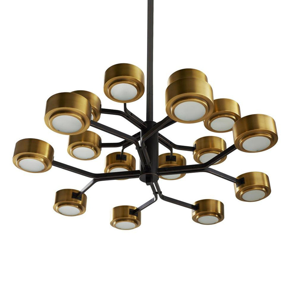 Antique Brass Glass Tiered chandelier - Belen Gleam for dining room view 3