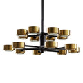 Antique Brass Glass Tiered chandelier - Belen Gleam for dining room view 1