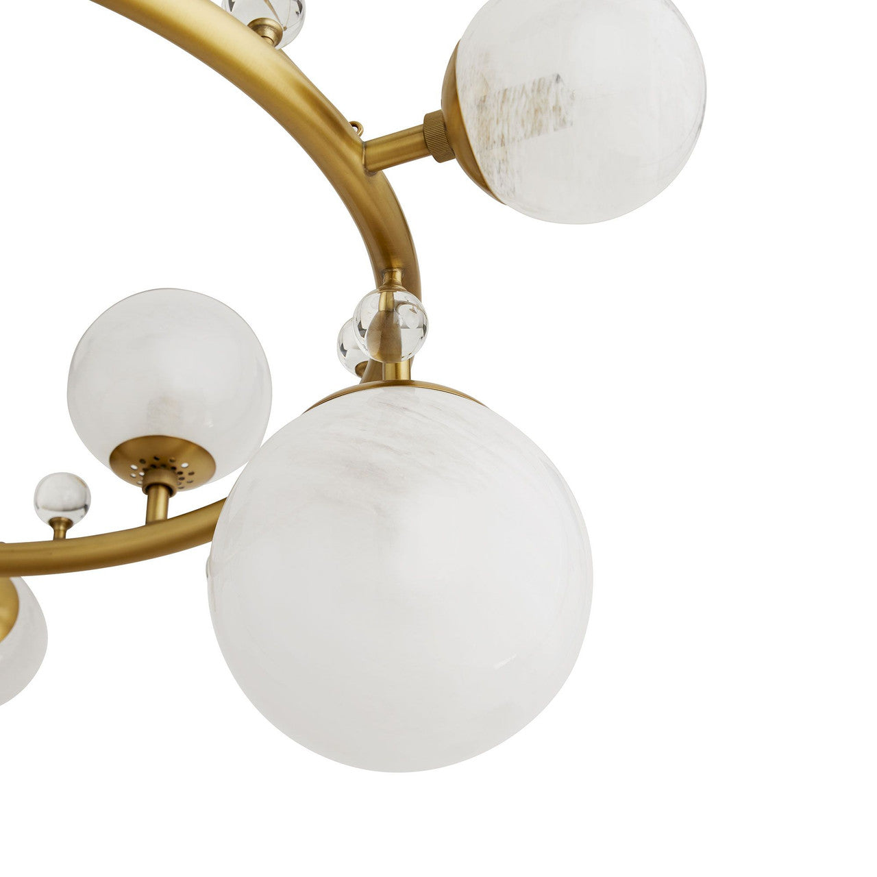 Antique Brass Crystal Round chandelier - Lyra Meadow for dining room view 3