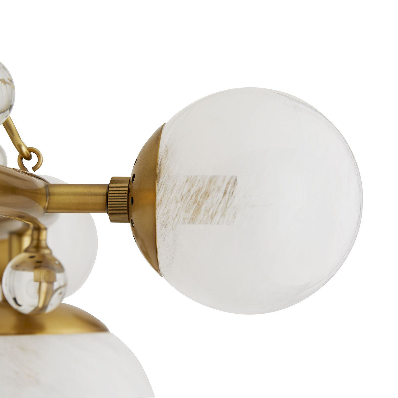 Antique Brass Crystal Round chandelier - Lyra Meadow for dining room view 4