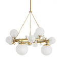 Antique Brass Crystal Round chandelier - Lyra Meadow for dining room view 1