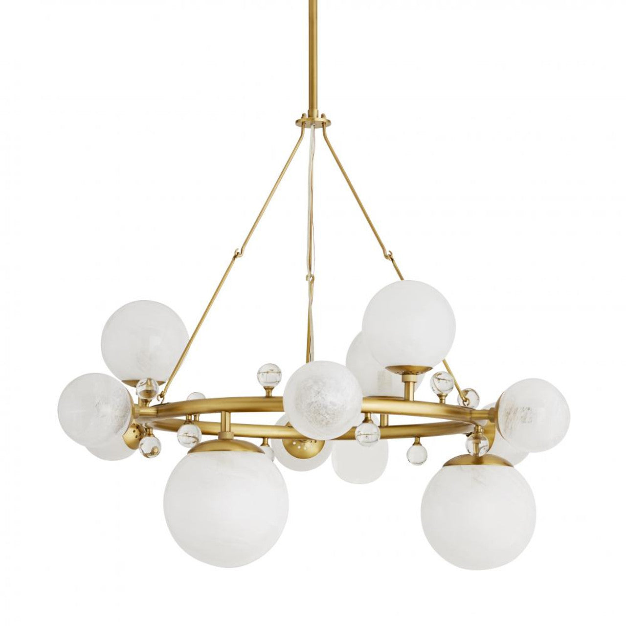 Antique Brass Crystal Round chandelier - Lyra Meadow for dining room view 1