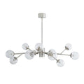 Polished Nickel Glass Round chandelier - Kaia Point for dining room view 1