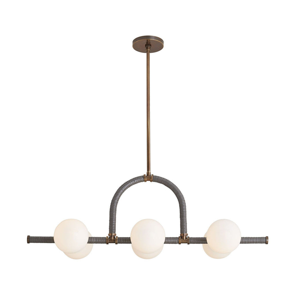 Black Glass Linear chandelier - Arden Meadow for dining room view 4