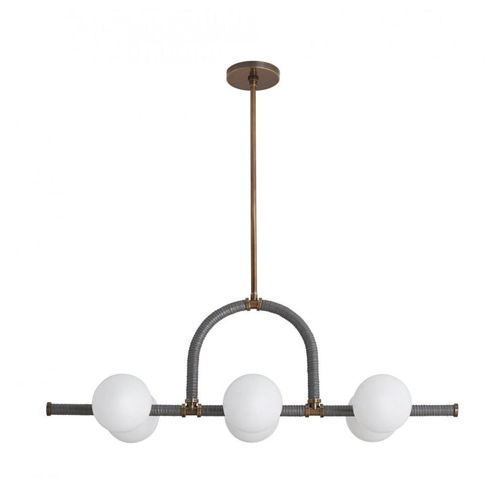Black Glass Linear chandelier - Arden Meadow for dining room view 1
